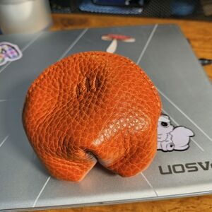 Portland Leather Koi Fortune Cookie Pouch. Super Chunky Leather.